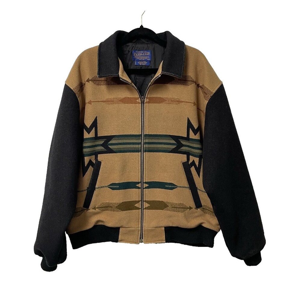 Pendleton Tan and Black Bomber Jacket